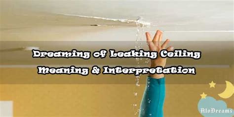 dream about ceiling leaking|Understanding Dream Meanings of a Leaking Ceiling